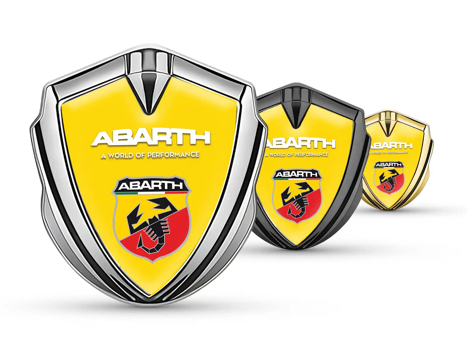 Fiat Abarth Emblème Bombé Métal Style Course Lustré Bombé